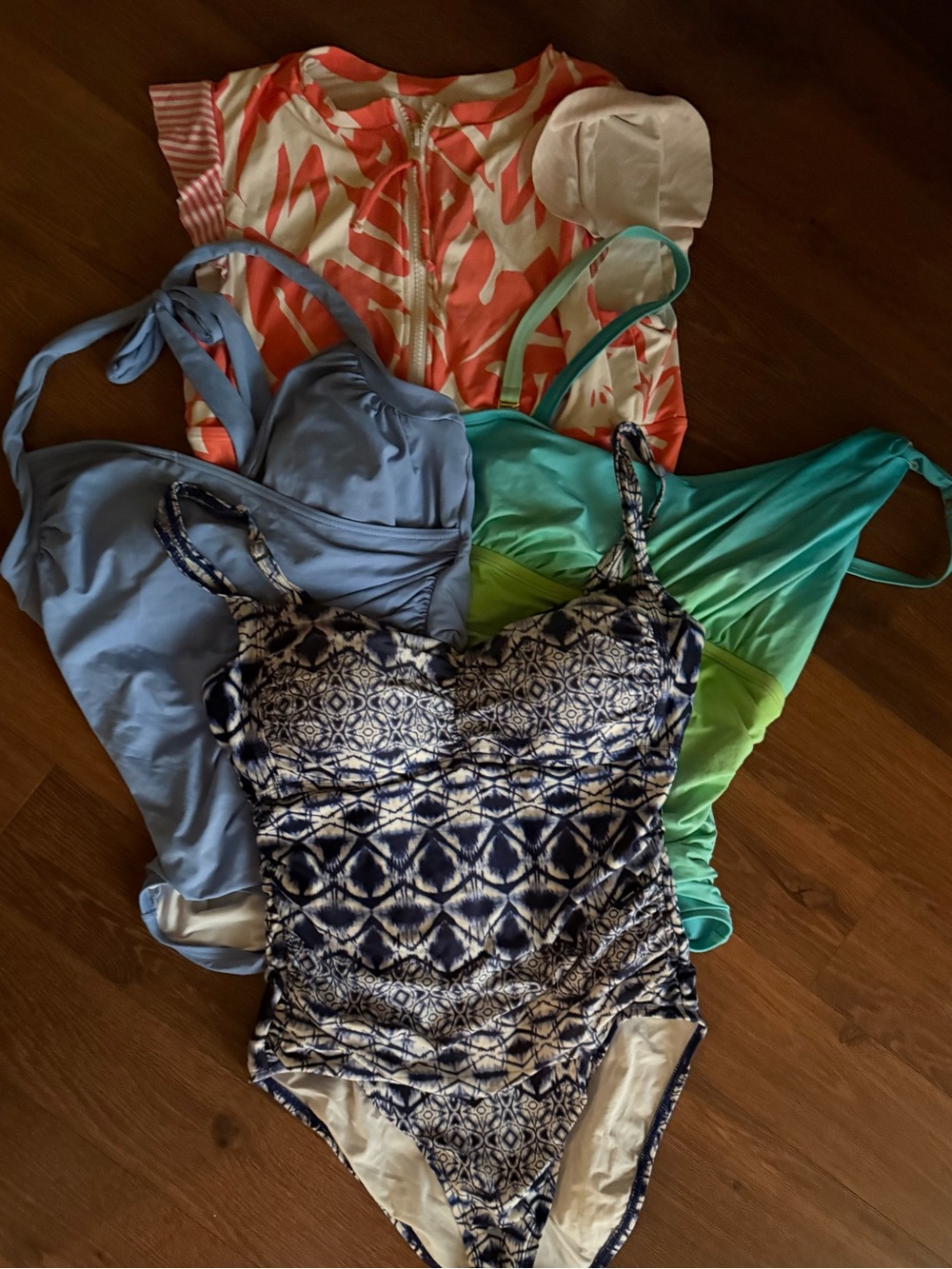 Mixed Color One-Piece Swimsuit Bundle - Blue, Teal, Coral, Navy